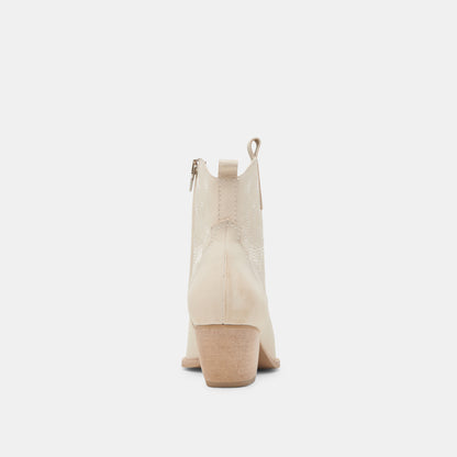 SHANIA BOOTIES IVORY NUBUCK
