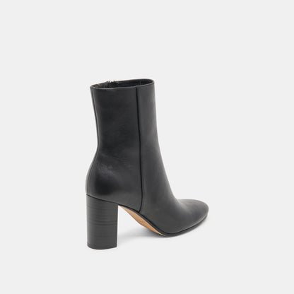 SUZY WIDE BOOTIES BLACK LEATHER