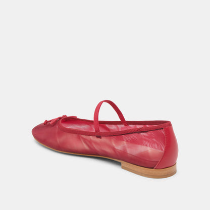 CADEL BALLET FLATS CRIMSON MESH
