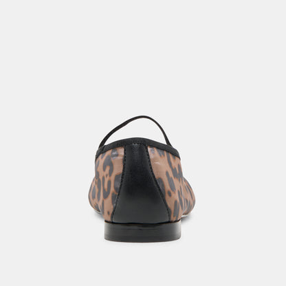 CADEL BALLET FLATS DK LEOPARD MESH
