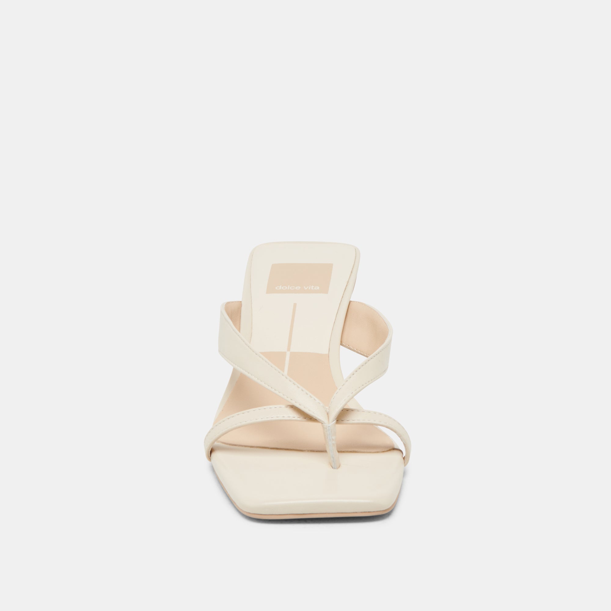 BREVEL WIDE HEELS OFF WHITE LEATHER