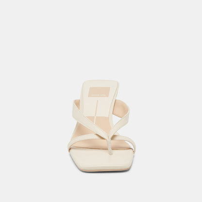BREVEL WIDE HEELS OFF WHITE LEATHER