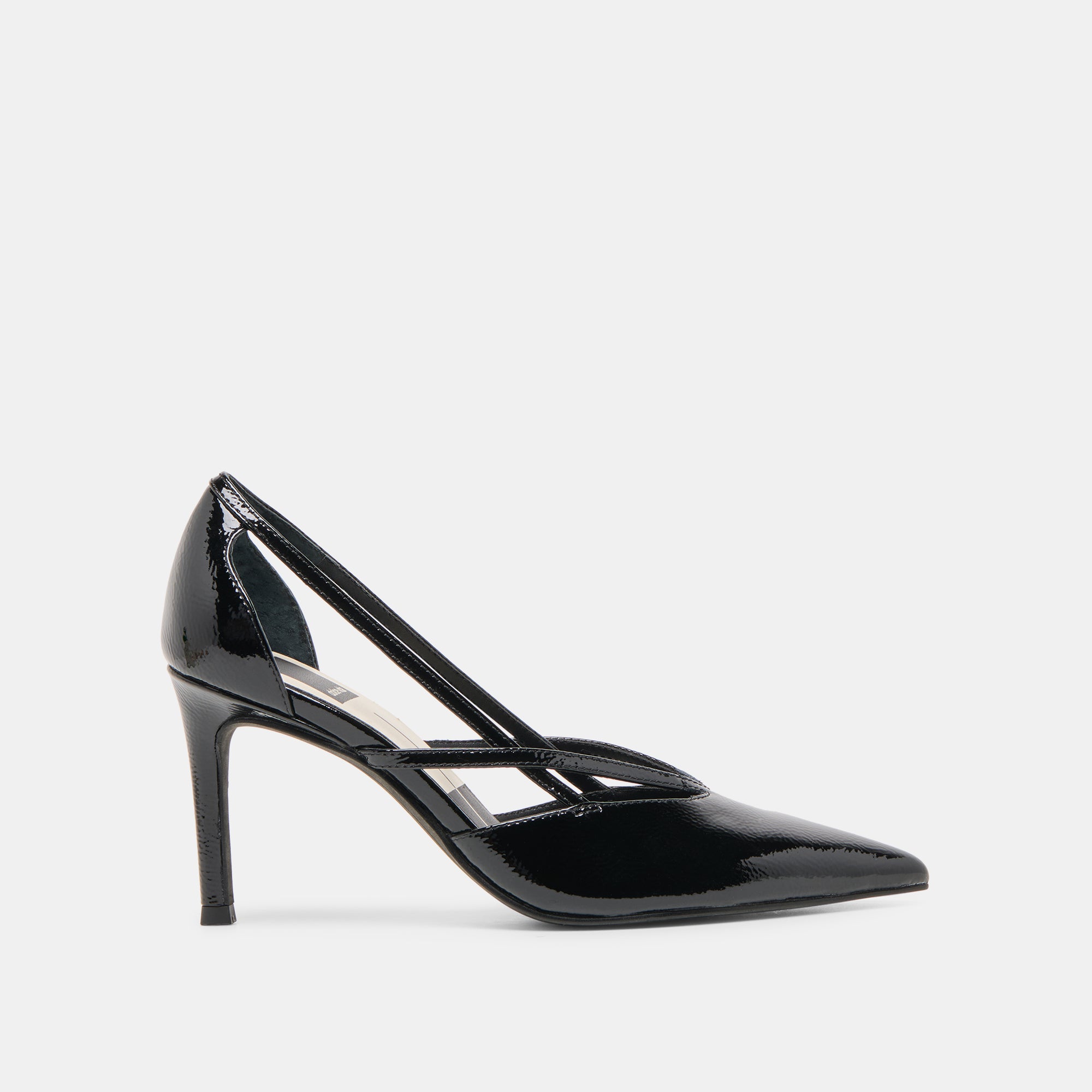 KAINE HEELS MIDNIGHT CRINKLE PATENT LEATHER