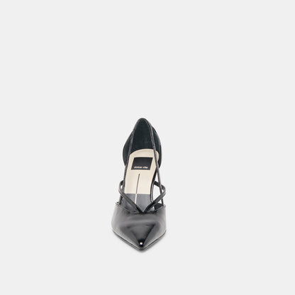 KAINE HEELS MIDNIGHT CRINKLE PATENT LEATHER