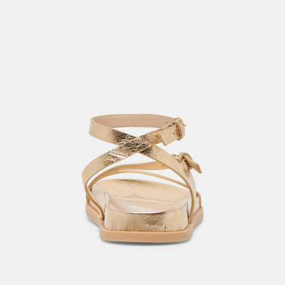 DARLIS SANDALS GOLD DISTRESSED LEATHER