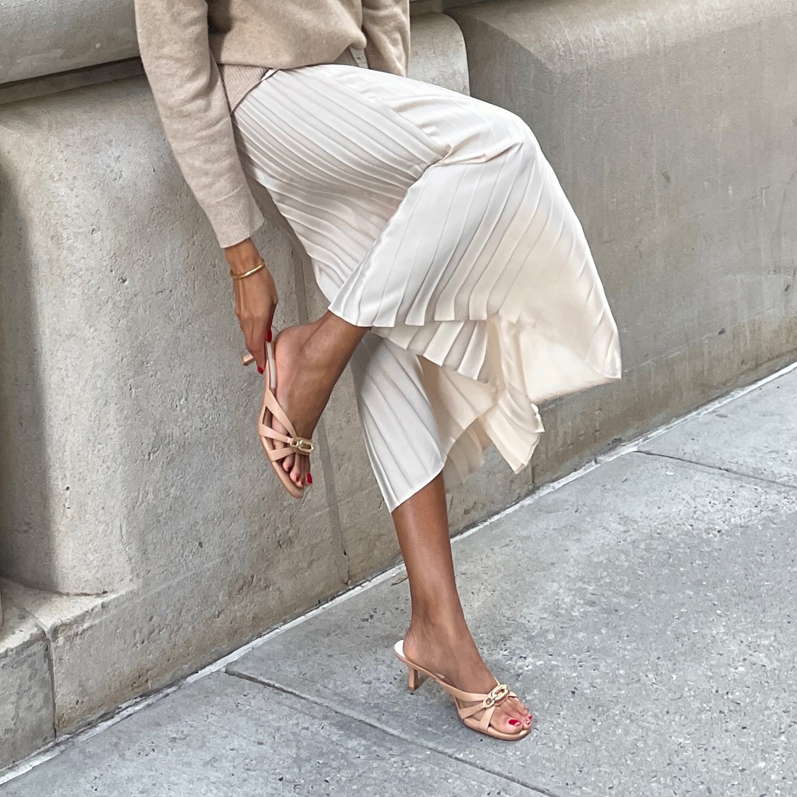 LERAH HEELS CAFE EMBOSSED LEATHER