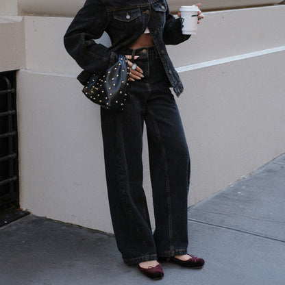 GIBSEN BALLET FLATS BURGUNDY VELVET