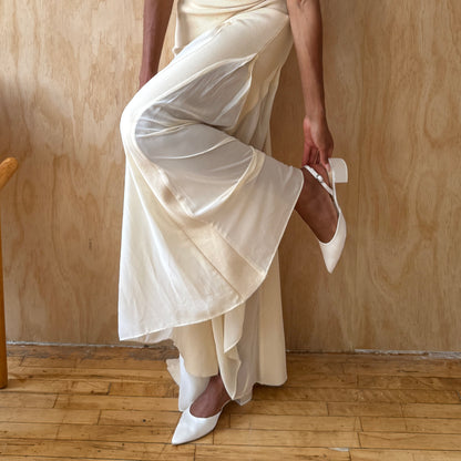 CAREL HEELS TRUE WHITE SATIN
