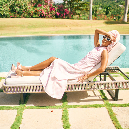 PANDRO X BYRDIE GOLF HEELS PINK PLAID GINGHAM