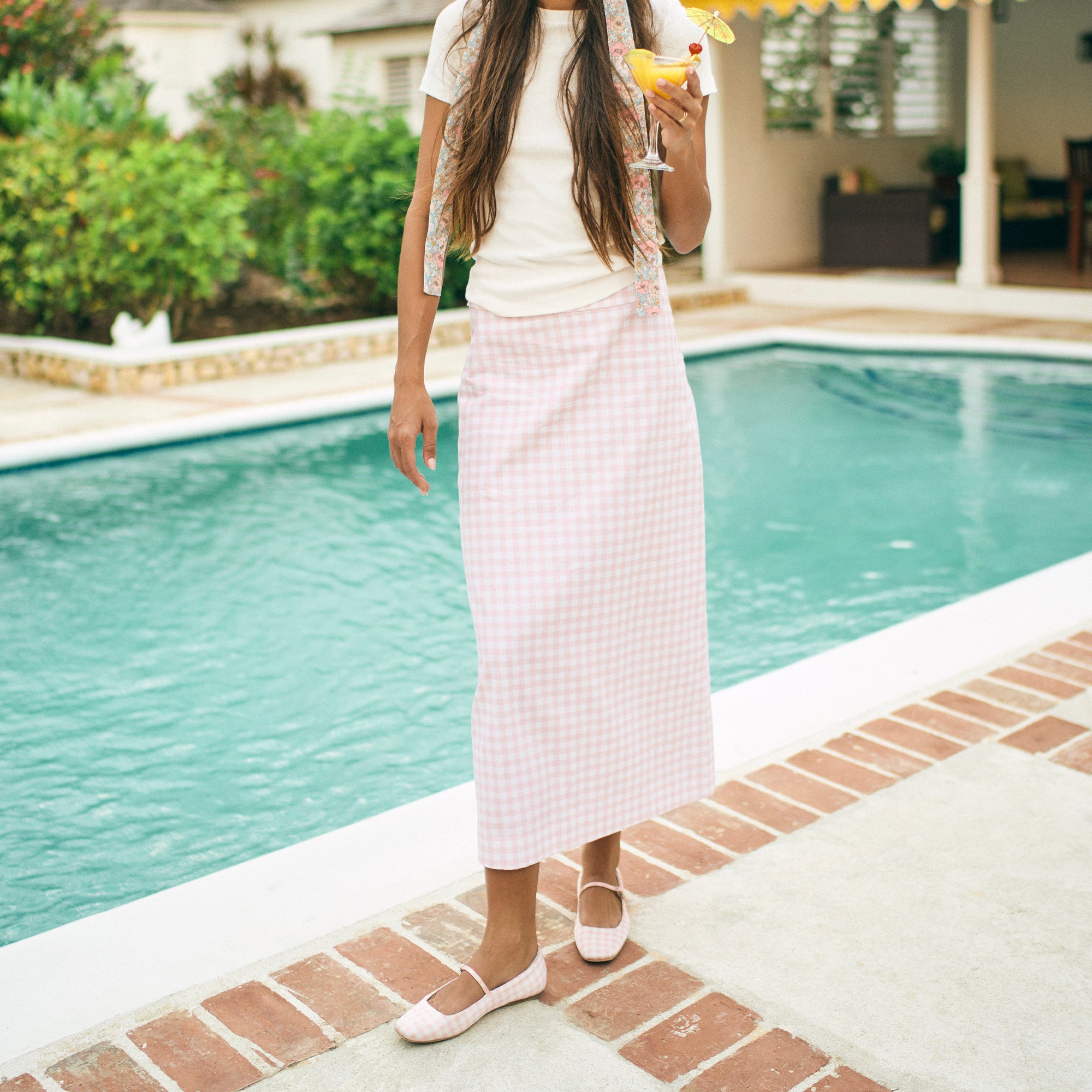 REYES X BYRDIE GOLF BALLET FLATS PINK PLAID GINGHAM - view 3