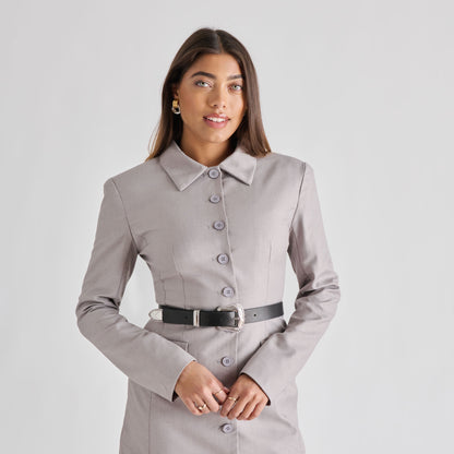 VINTAGE WESTERN BUCKLE BELT BLACK SILVER