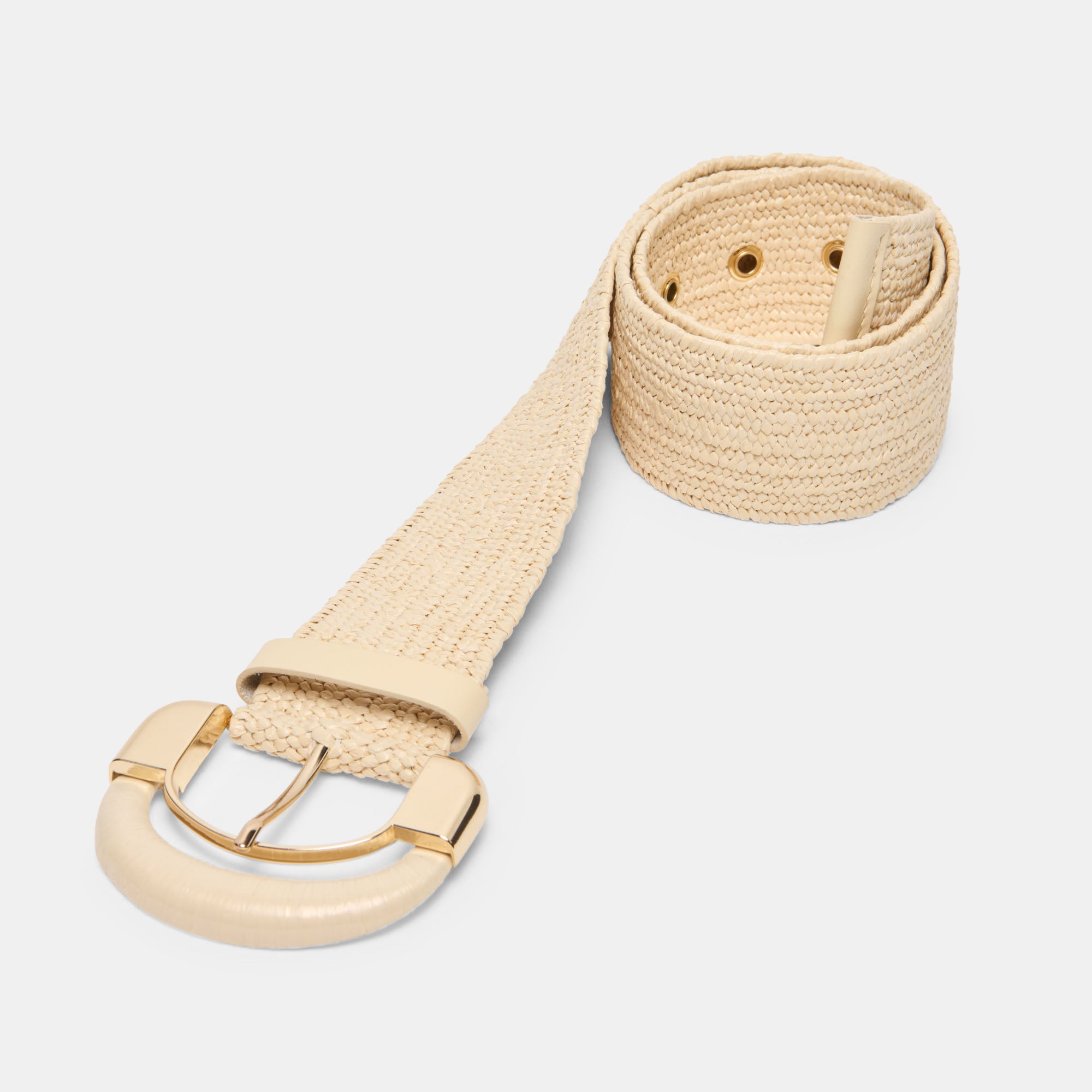 RAFFIA OVERSIZED BUCKLE BELT NATURAL - view 3