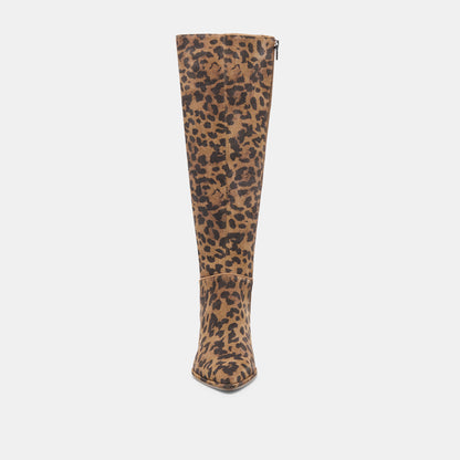 ALDY BOOTS BROWN LEOPARD PRINTED SUEDE