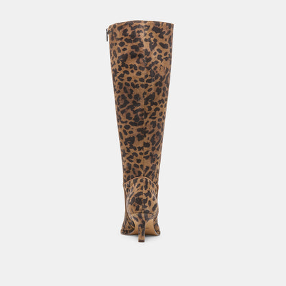 ALDY BOOTS BROWN LEOPARD PRINTED SUEDE