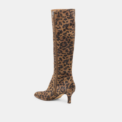 ALDY BOOTS BROWN LEOPARD PRINTED SUEDE