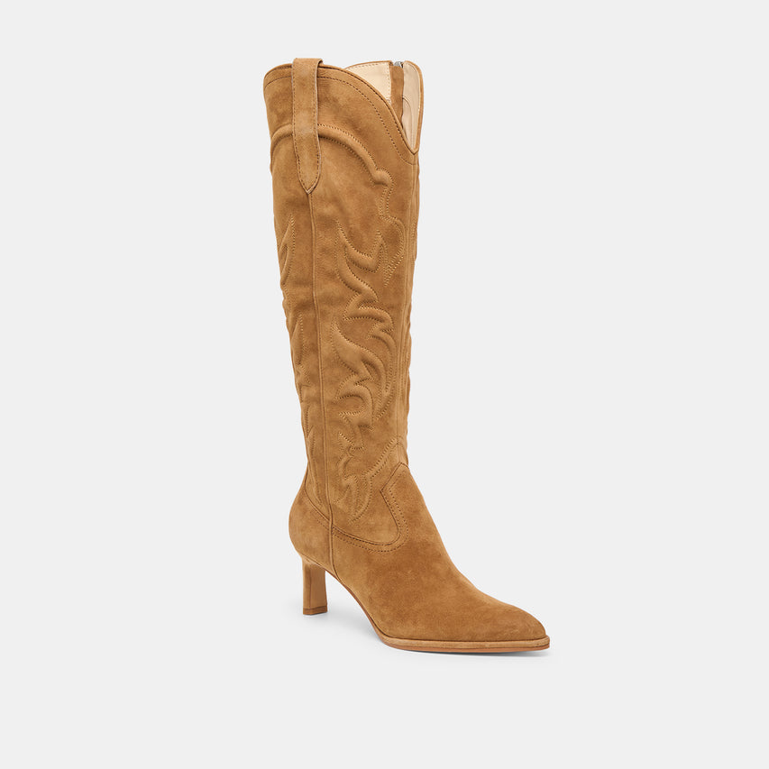 ALISA BOOTS LT BROWN SUEDE