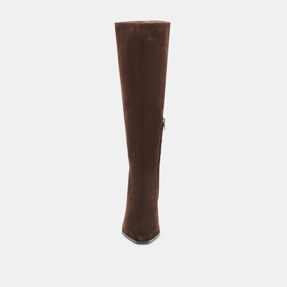 EMMI NARROW CALF BOOTS DK BROWN SUEDE