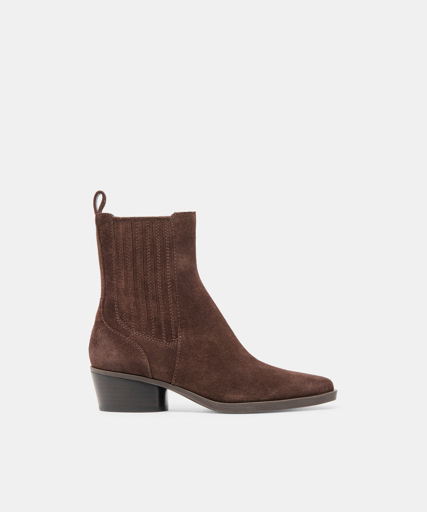 Faint H2O Waterproof Dk Brown Suede Booties | Dolce Vita
