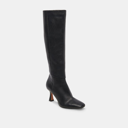 GYRA EXTRA WIDE CALF BOOTS BLACK LEATHER