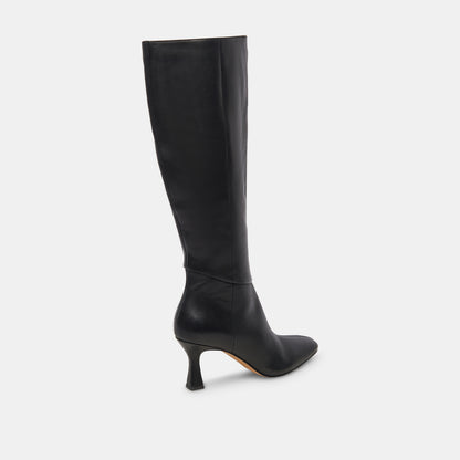 GYRA EXTRA WIDE CALF BOOTS BLACK LEATHER