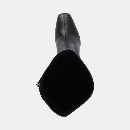 GYRA WIDE CALF BOOTS BLACK LEATHER - re:vita
