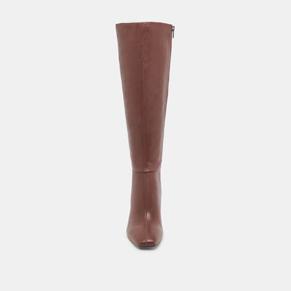 GYRA WIDE CALF BOOTS CHOCOLATE LEATHER