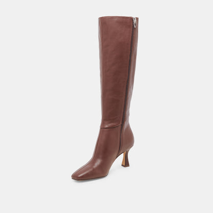 GYRA WIDE CALF BOOTS CHOCOLATE LEATHER