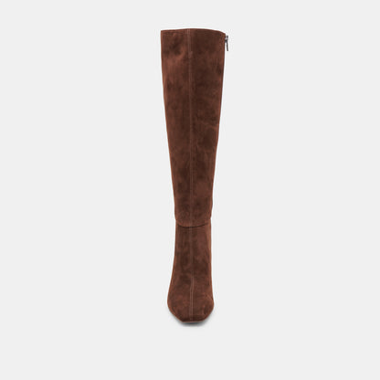 GYRA WIDE CALF BOOTS DK BROWN SUEDE