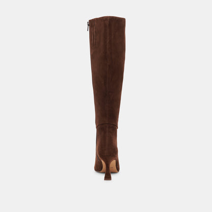 GYRA WIDE CALF BOOTS DK BROWN SUEDE