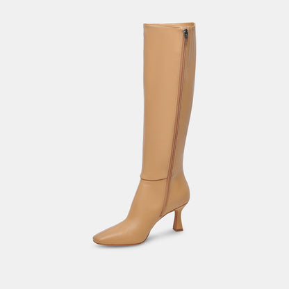 GYRA WIDE CALF BOOTS TAN LEATHER