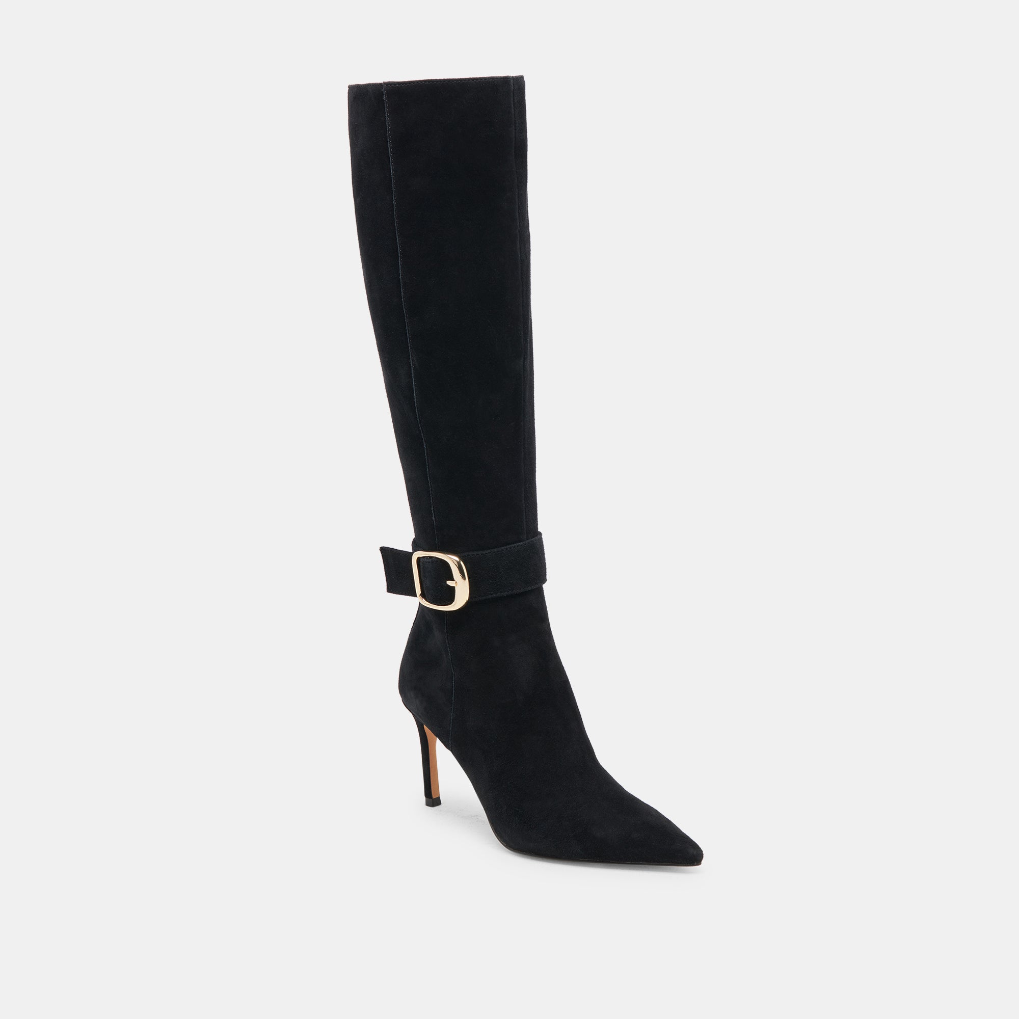 KINZY WIDE CALF BOOTS ONYX SUEDE - view 2