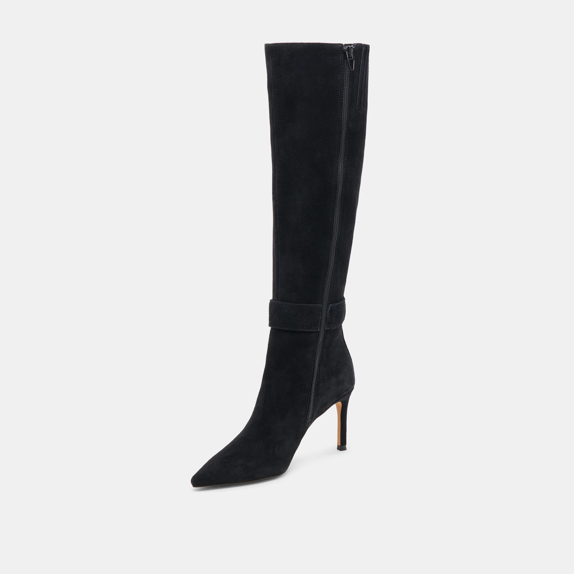 KINZY WIDE CALF BOOTS ONYX SUEDE - view 4