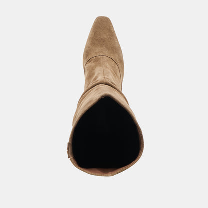 LOUSA WIDE CALF BOOTS OLIVE SUEDE