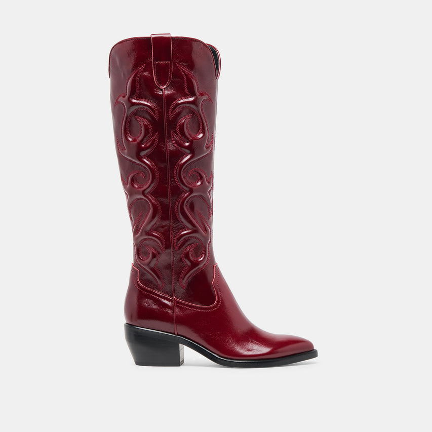 MIRLA EXTRA WIDE CALF BOOTS OXBLOOD LEATHER