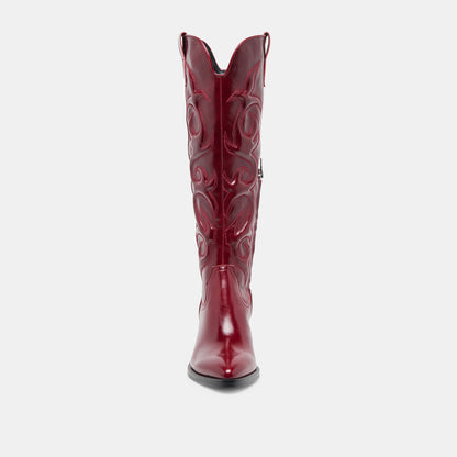 MIRLA EXTRA WIDE CALF BOOTS OXBLOOD LEATHER