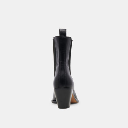SHADIE H2O WIDE BOOTIES BLACK LEATHER
