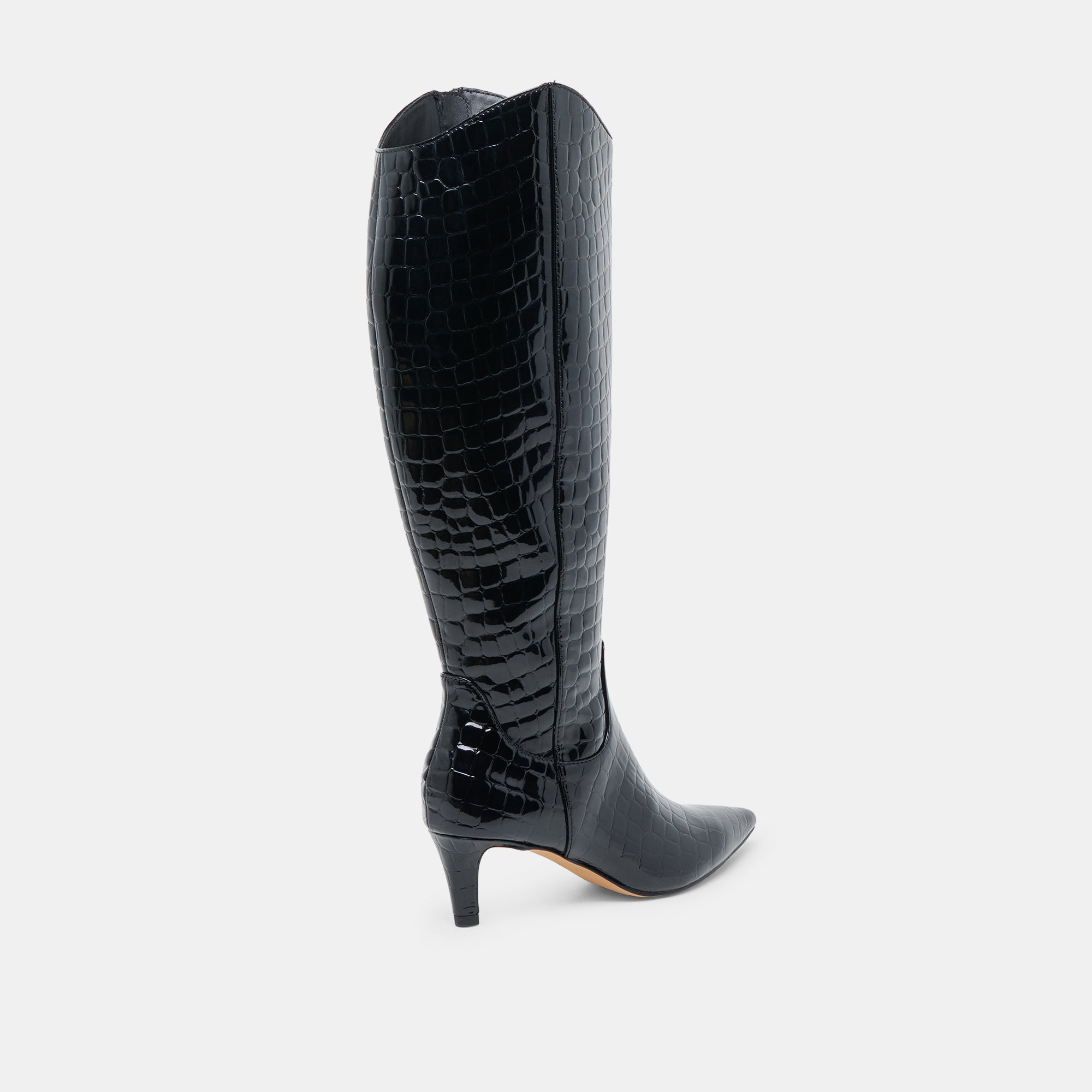 SHILAH WIDE CALF BOOTS NOIR EMBOSSED LEATHER - view 3