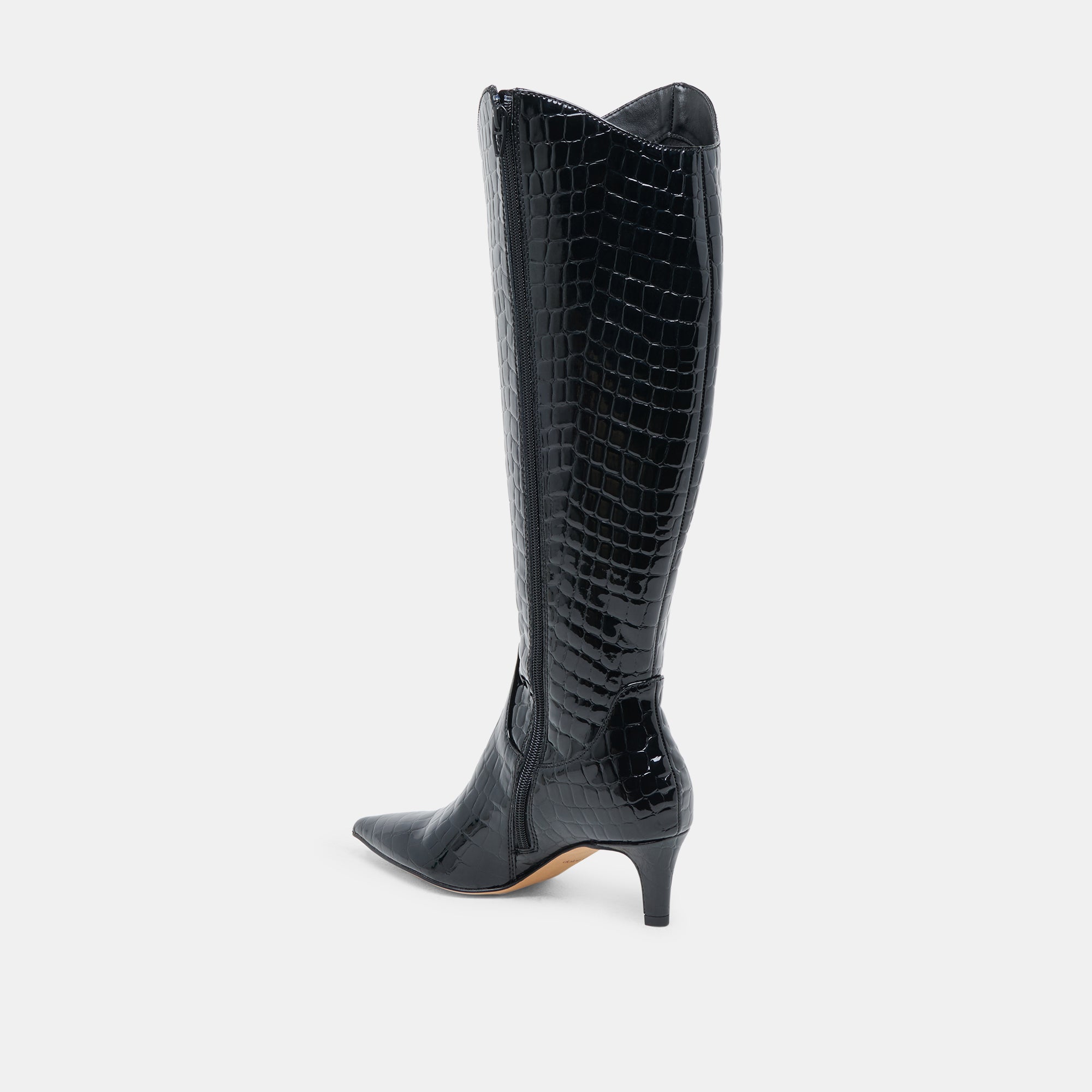SHILAH WIDE CALF BOOTS NOIR EMBOSSED LEATHER - view 5
