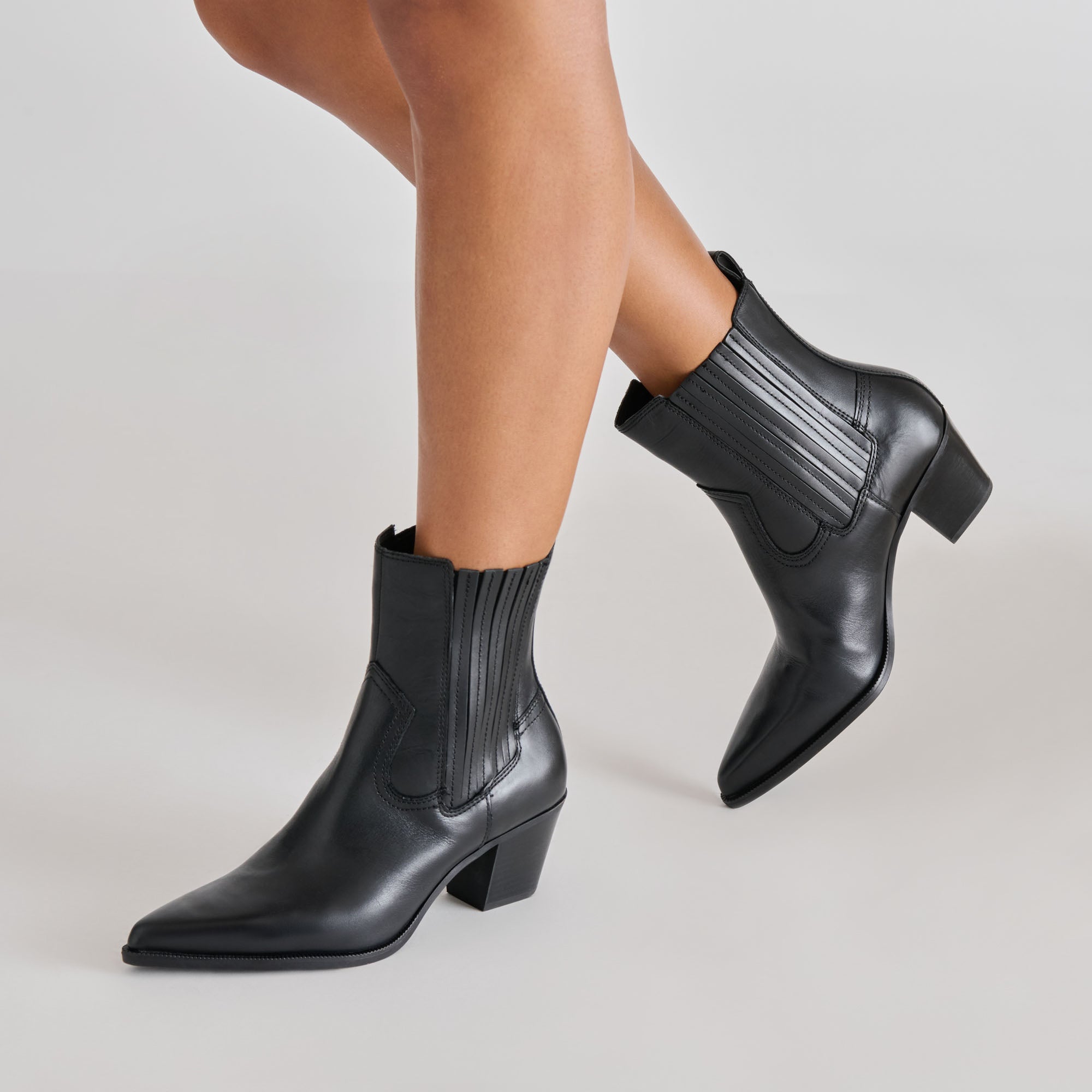 SLIM BOOTIES BLACK LEATHER - view 8
