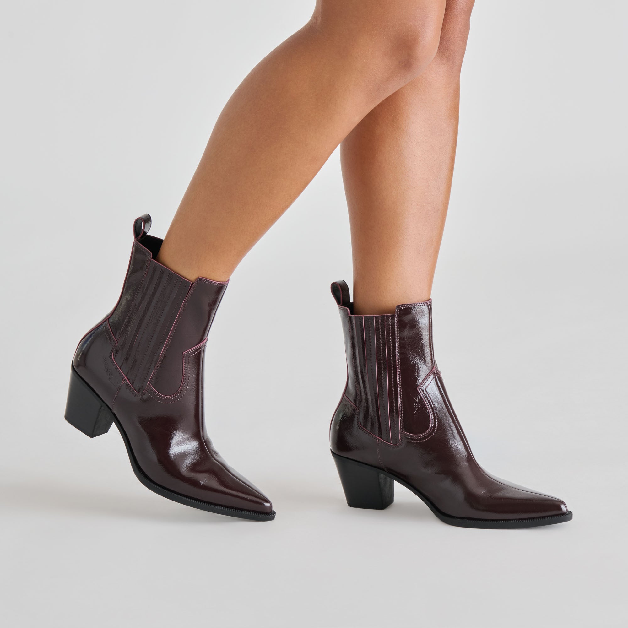 SLIM BOOTIES MULBERRY CRINKLE PATENT