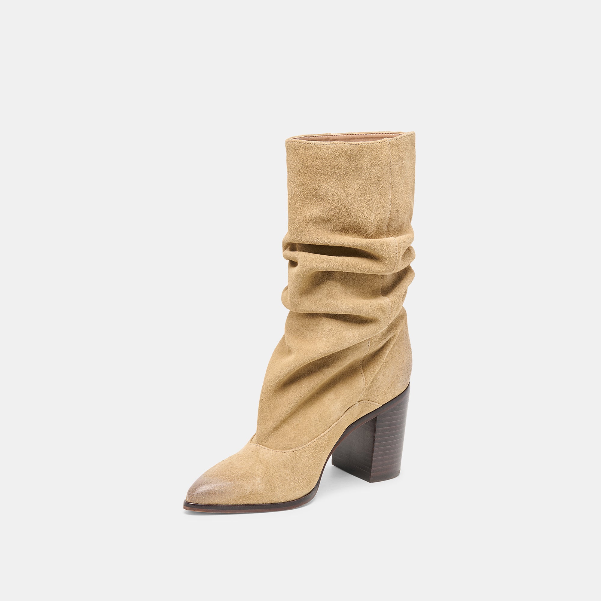 TALINA WIDE CALF BOOTS DK TAUPE SUEDE - view 6