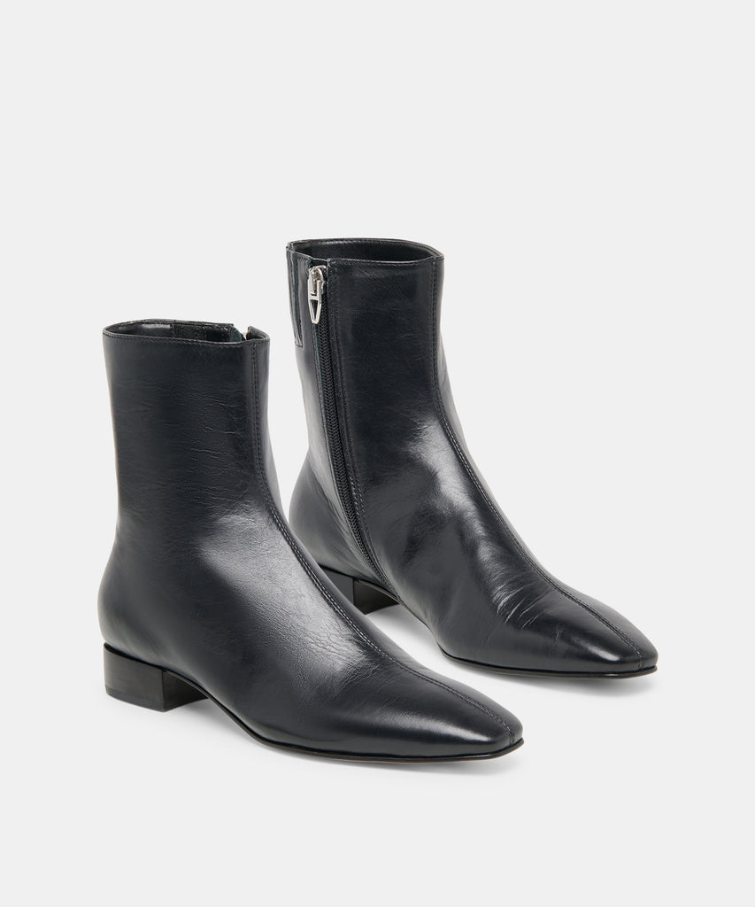 TARINE BOOTIES BLACK LEATHER