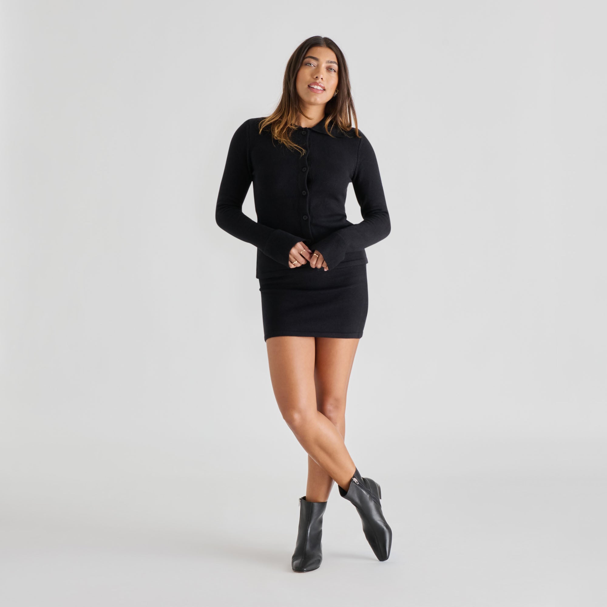 TARINE BOOTIES BLACK LEATHER - view 6
