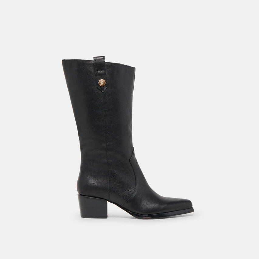 VERN WIDE CALF BOOTS BLACK LEATHER