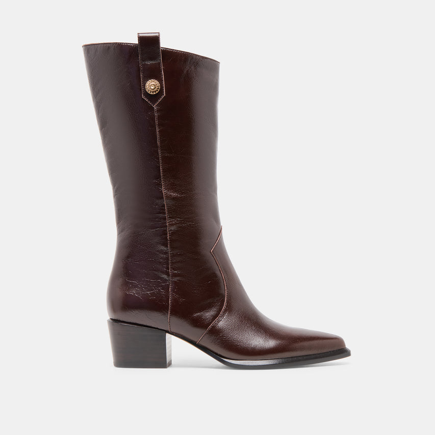 VERN WIDE CALF BOOTS CHOCOLATE LEATHER