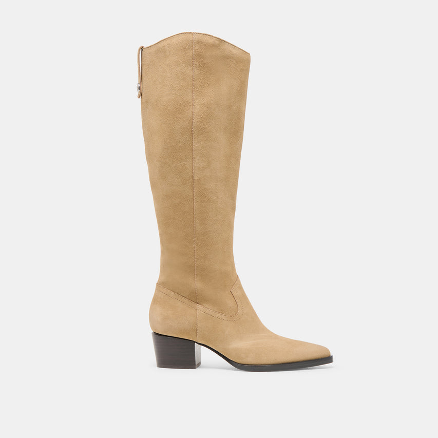 VIRONA H2O WIDE CALF BOOTS DK TAUPE SUEDE
