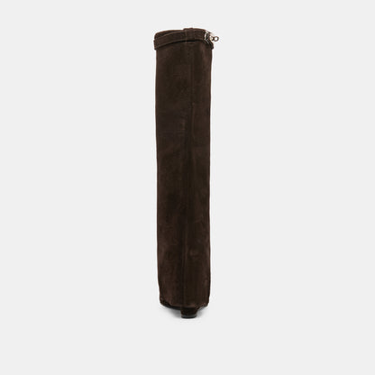 AGGY BOOTS DK BROWN SUEDE