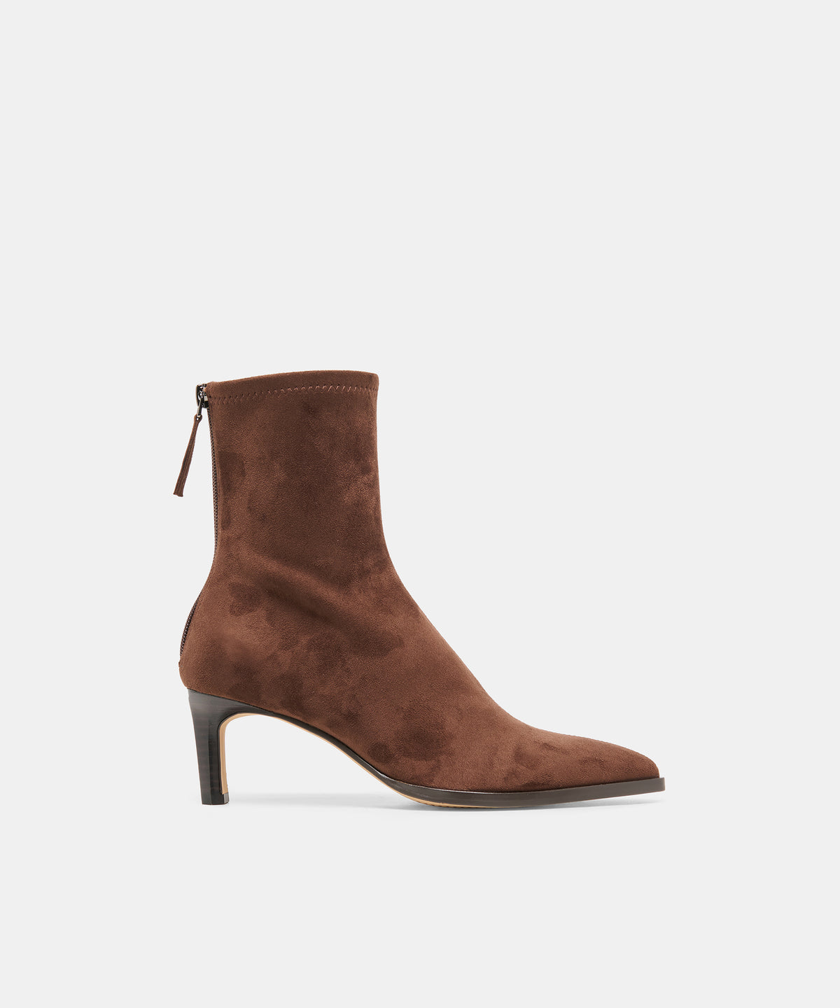 ALICEN Dk Brown Stella Suede Kitten-Heel Ankle Booties | Dolce Vita