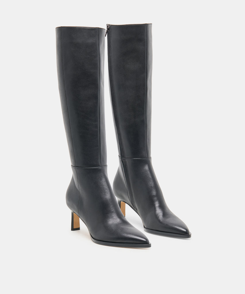 ALIMA NARROW CALF BOOTS BLACK LEATHER