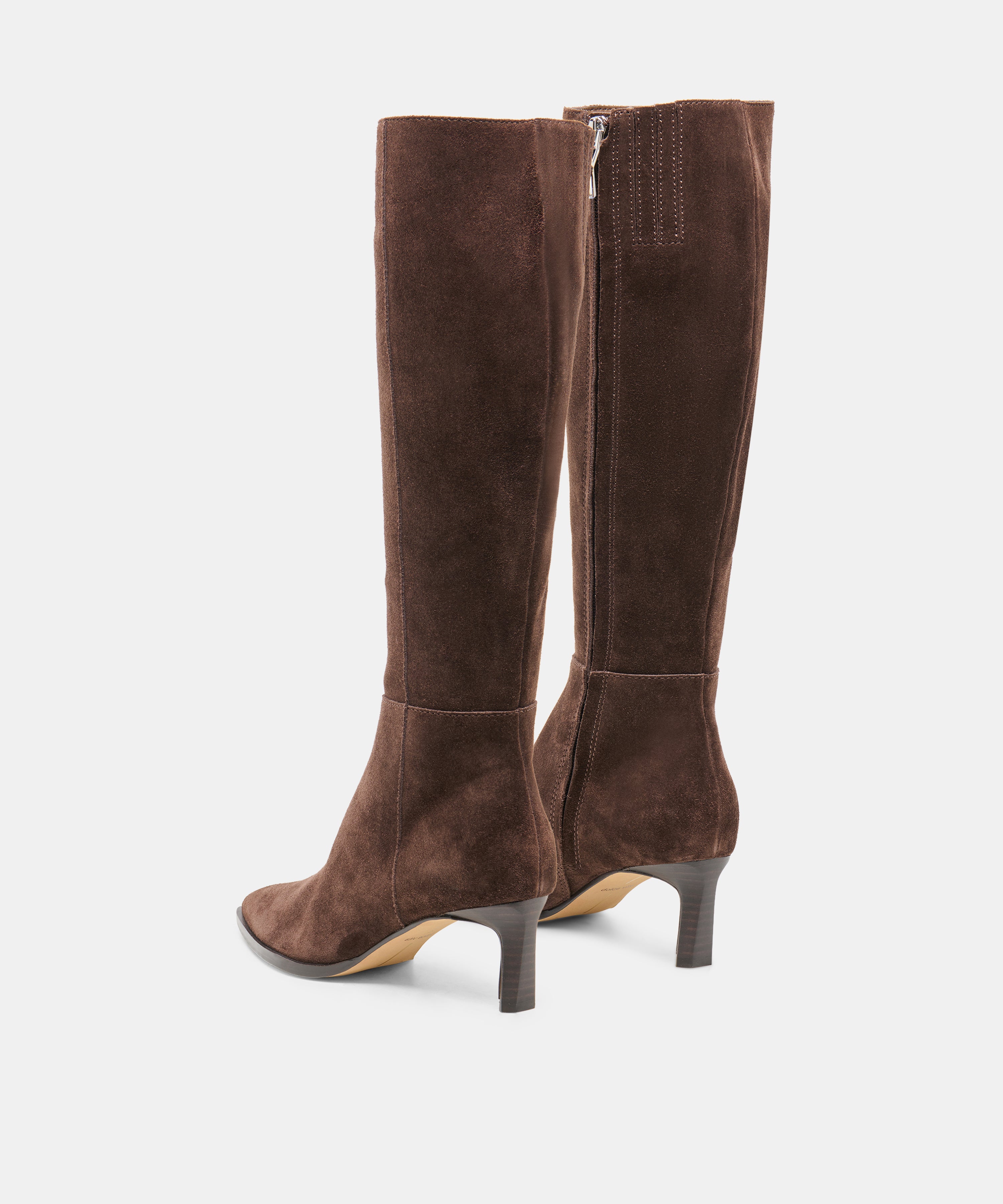 ALIMA NARROW CALF BOOTS DK BROWN SUEDE - view 4